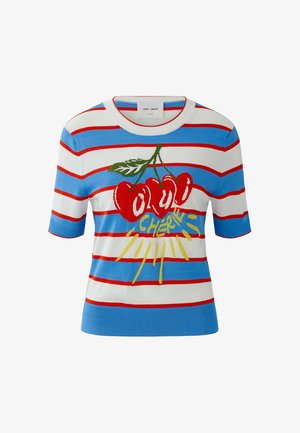 Oui, SHIRT - T-shirt print - lt blue red