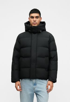 Tommy Jeans HOODED PUFFER - Casaco de inverno - black