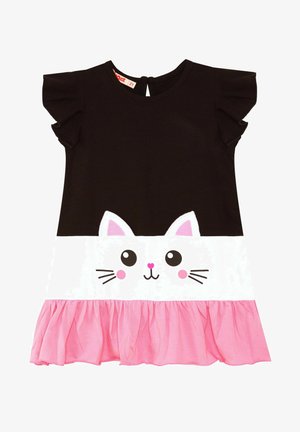 Denokids FRILLED CAT - Vestido ligero - schwarz