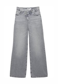 WIDE WITH CROSSOVER WAIST - Jeans Relaxed Fit - grey