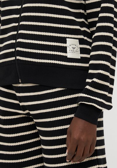 Emporio Armani HOODED FULL ZIP - Pyjamasoverdel - black/white