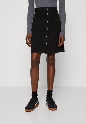 A-line skirt - black denim