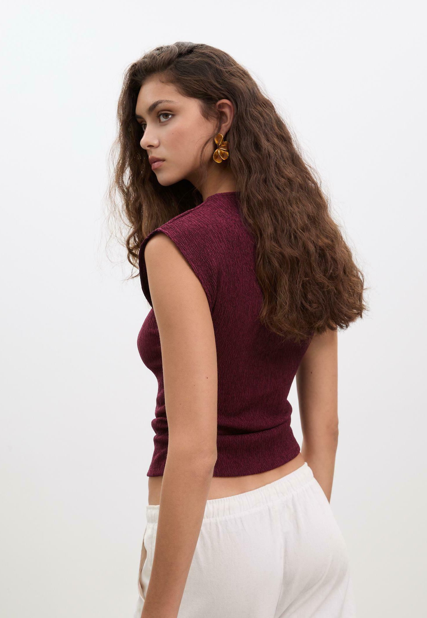 Maniche Lunghe Maglietta Maniche A Sbuffo Stradivarius Vestito