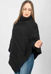 Dalle Piane Cashmere BRAIDED PONCHO - Mantella - nero