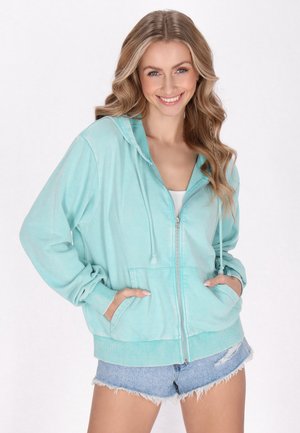 Felpa con zip - turquoise