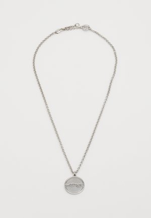 LOGO COIN DISC PENDANT CHAIN NECKLACE UNISEX - Necklace - silver-coloured