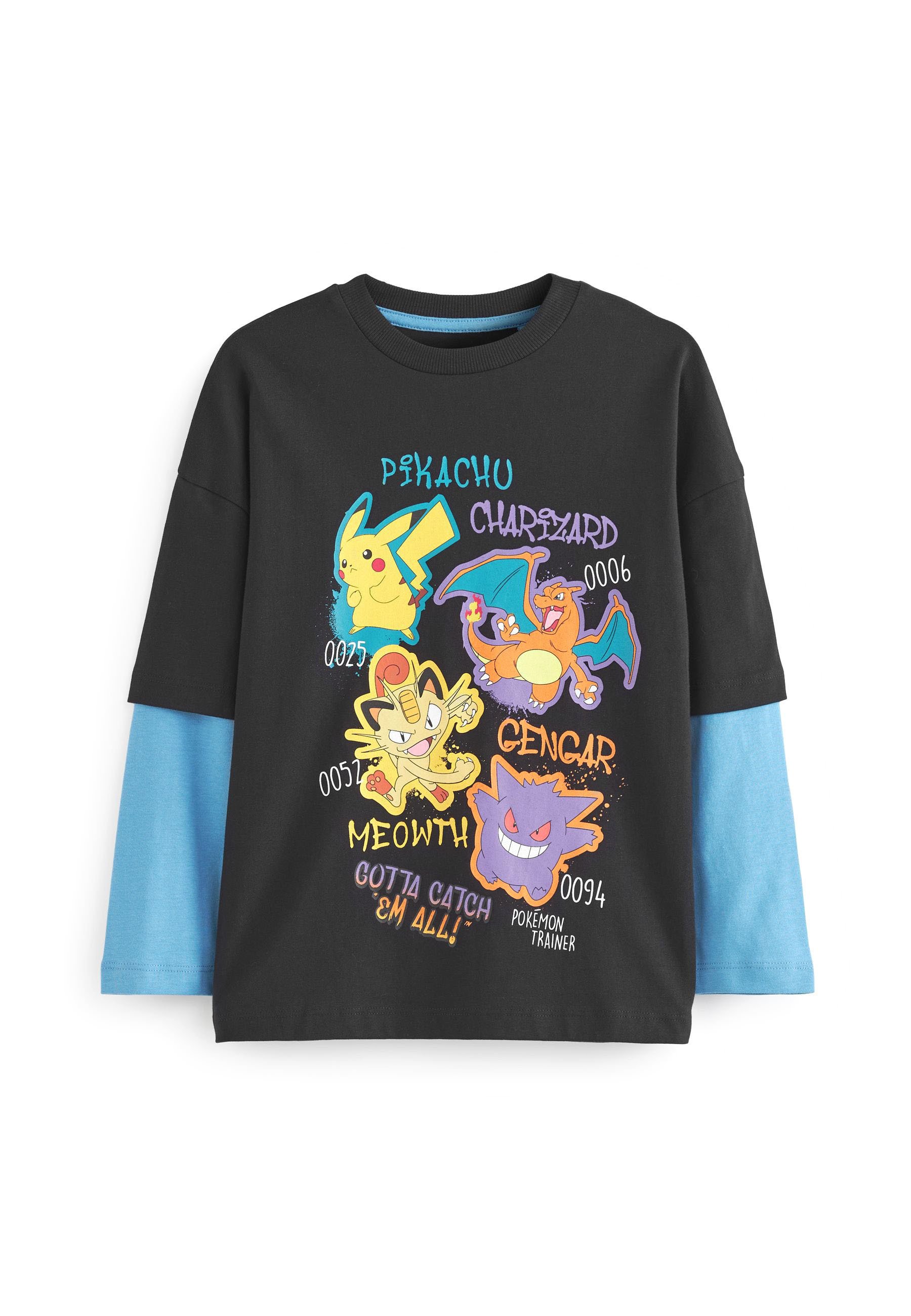 Next POKÉMON T-shirt à manches longues black teal blue/noir