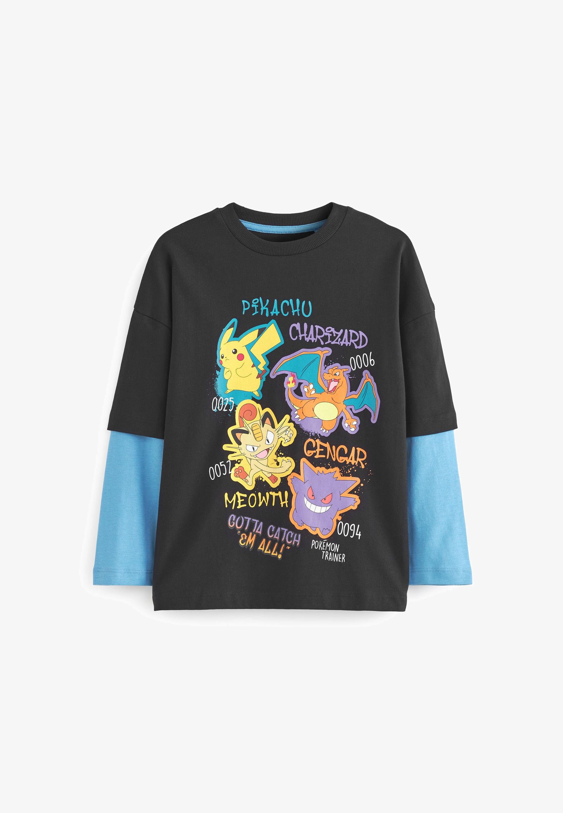 Next POKÉMON T-shirt à manches longues black teal blue/noir