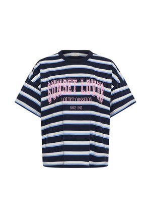Kaffe, KAELOISE T-SHIRT - Print T-shirt - midnight   bright blue stripe
