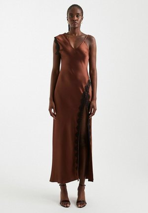 brown satin dress with black lace Dresses - Buy Online | Dresses Satin midi dress Waist Size:85- 97 cm Dresses-Formal Tie Dye Maxi Beach * Silhouette