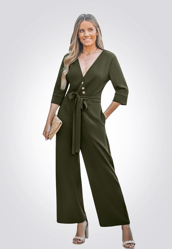 SLIGHTLY STRETCHY STRAIGHT LEG  - Jumpsuit - olive