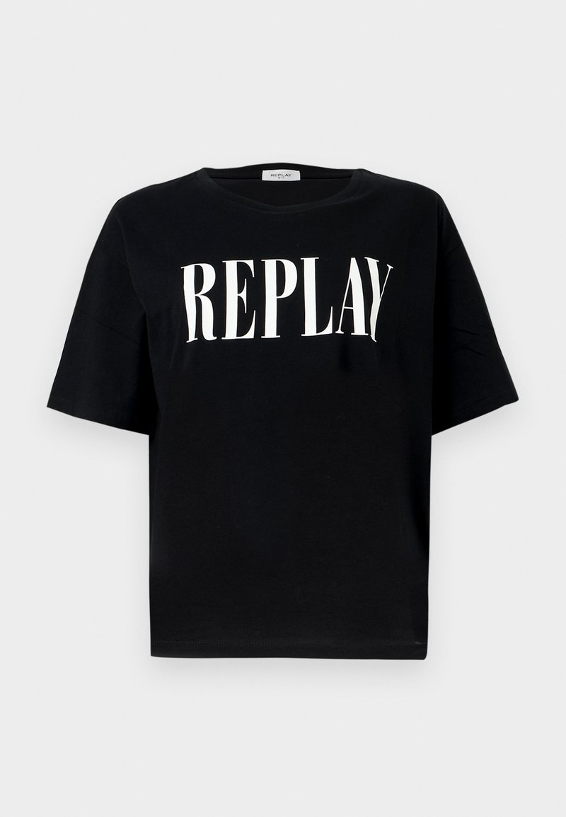 Replay T-shirt print zwart