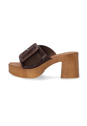 Heeled mules - dark brown