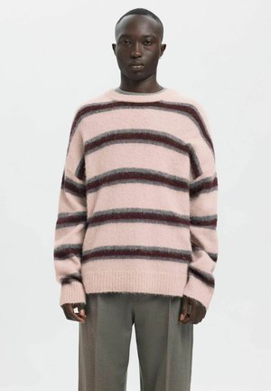 PULLOVER GESTREIFTER - Strikkegenser - barely pink