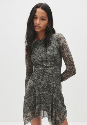 PAISLEY ASYMMETRIC SHORT - Denní šaty - khaki