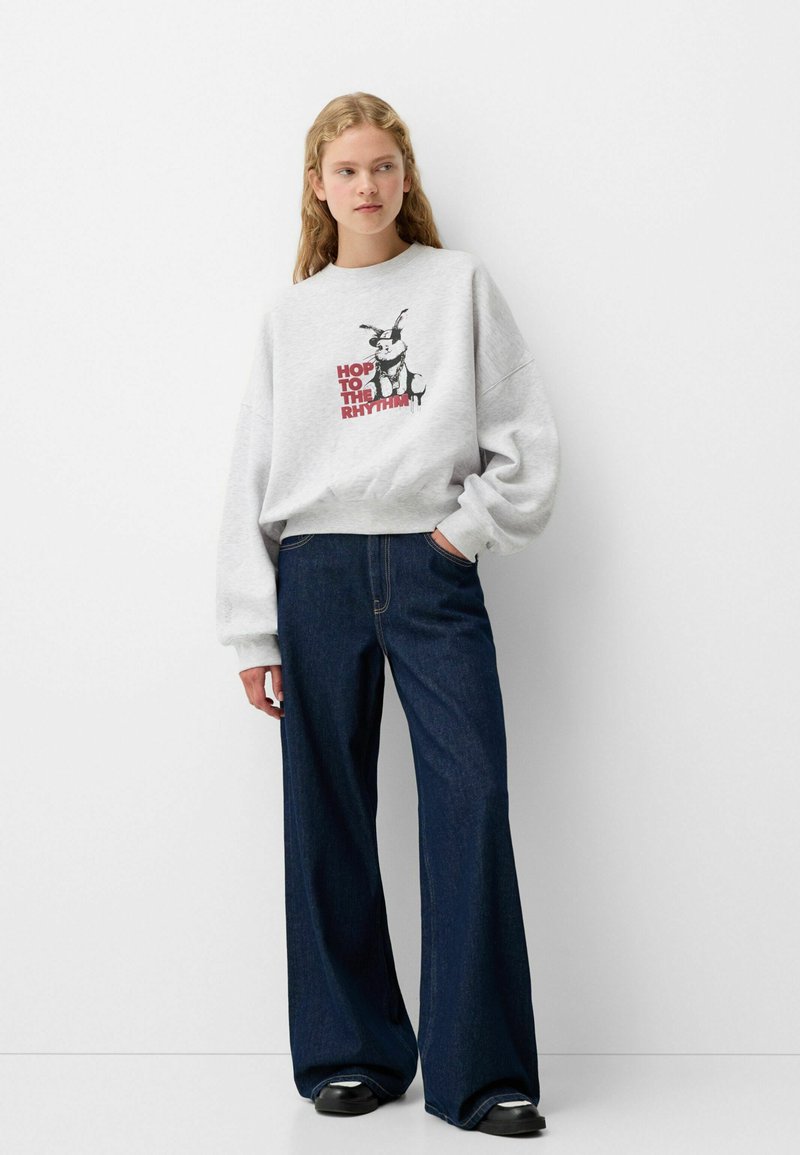 Bershka Sweater grijs gemêleerd