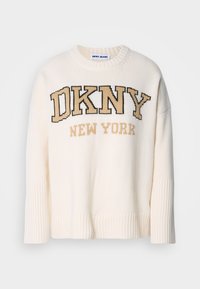 VARSITY LOGO CREW NECK RELAXED - Strikkegenser - eggnog