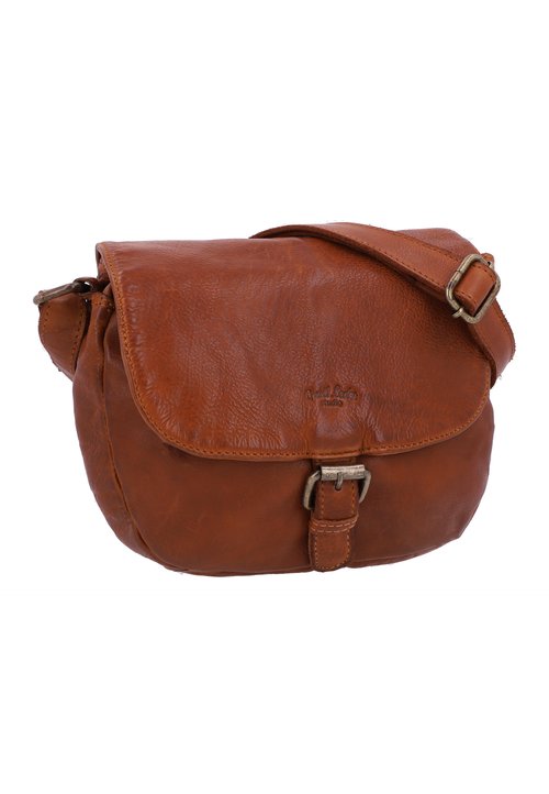 Gusti schoudertas nature - leren tas Mary M dames vrouwen kleine handtas vintage look