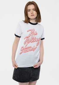 Paradiso Clothing THE ROLLING STONES SIGNATURE BAND LOGO RINGER - Print T-shirt - white