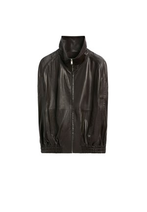Massimo Dutti, NAPPA LEATHER BOMBER GILET - Veste en cuir - dark brown