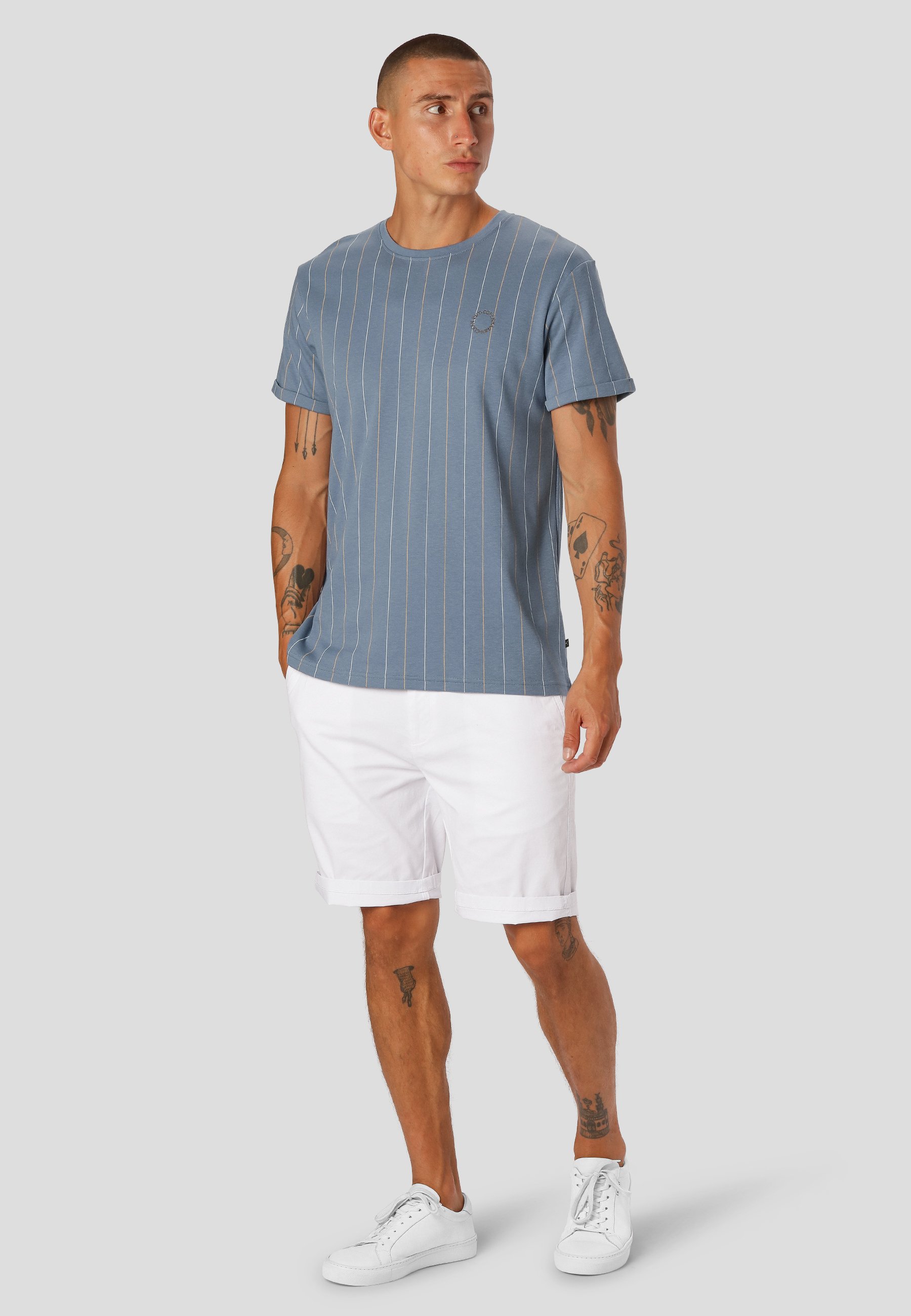Print T-shirt - dusty blue 