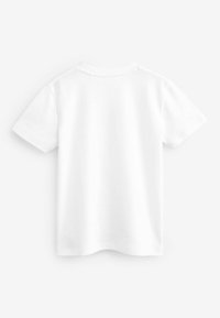 Hvid bomulds T-shirt med korte ærmer, rund halsudskæring og en glat tekstur. Enkelt design, uden mønstre eller detaljer.
