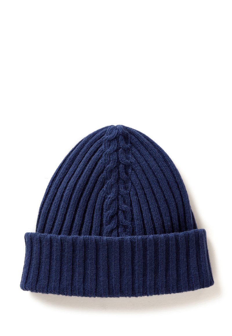 United Colors of Benetton IN CABLE WITH TURN UP CUFF - Berretto - blue