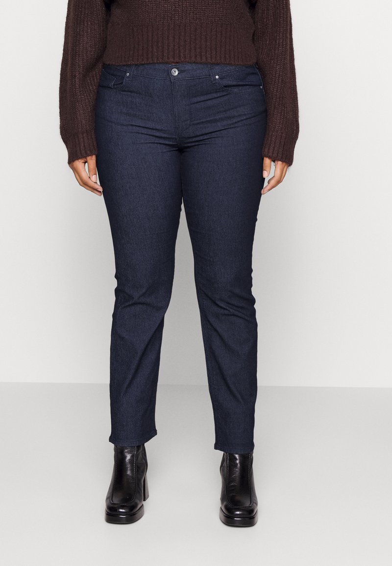 ONLY Carmakoma CARHIRIS  PUSH UP - Ļoti pieguloši džinsi - dark blue denim