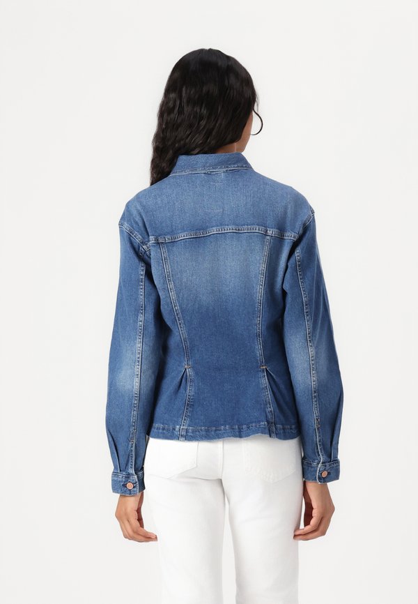 PLEATED CINCH JACKET PARSONS - Denim jacket - medium indigo3