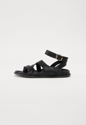 Ankle cuff sandals - black