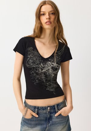 House, T-SHIRT MIT DRUCK - Print T-shirt - black
