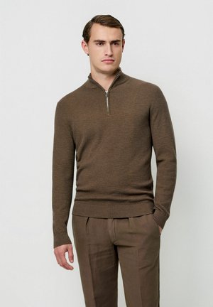 1/2 ZIP - Strickpullover - brown