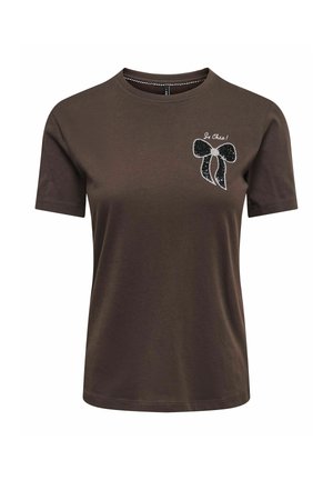 ONLY, T-SHIRT ONLKITA T-SHIRT - Trükipildiga T-särk - coffee bean