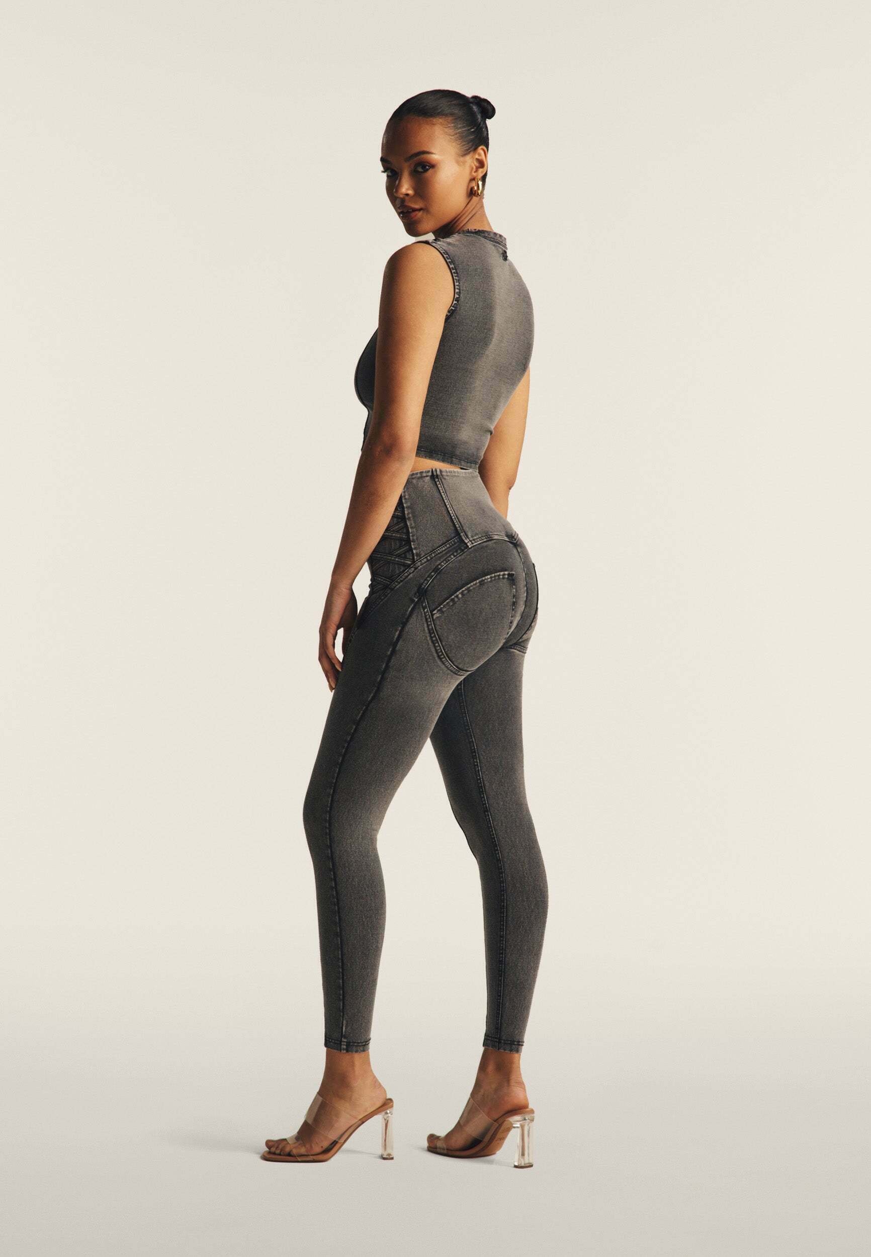 Freddy WR UP PUSH-UP - Jeans Skinny Fit - skyline denim grey seam