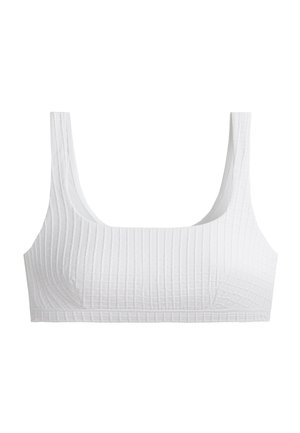 OYSHO, MEDIUM-SUPPORT CHECK SPORTS BRA - Soutien-gorge de sport - white