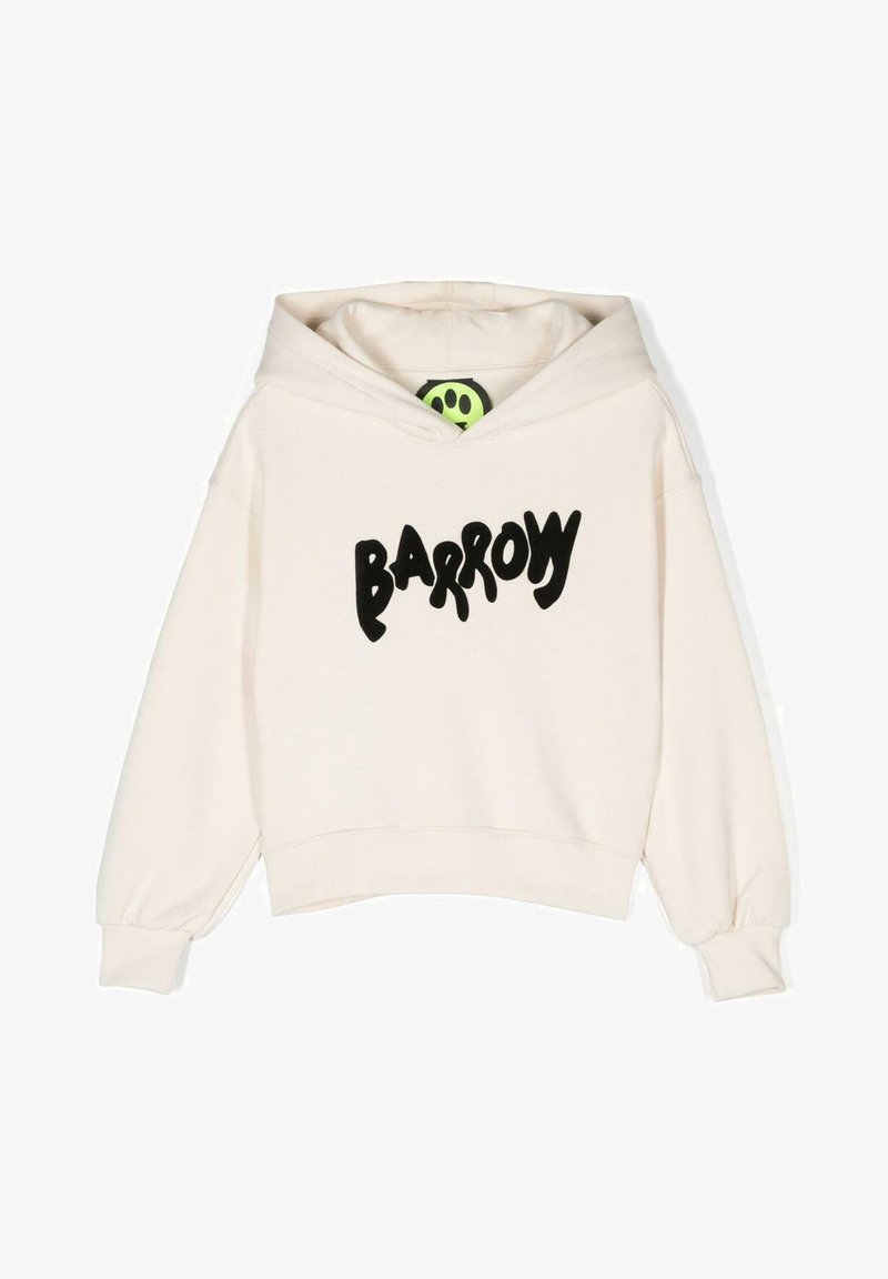 Cremefarvet hoodie med et stort sort "BARROW" logo. Har en hætte med snore, ribbede manchetter og en afslappet pasform. Blødt bomuldsmateriale.