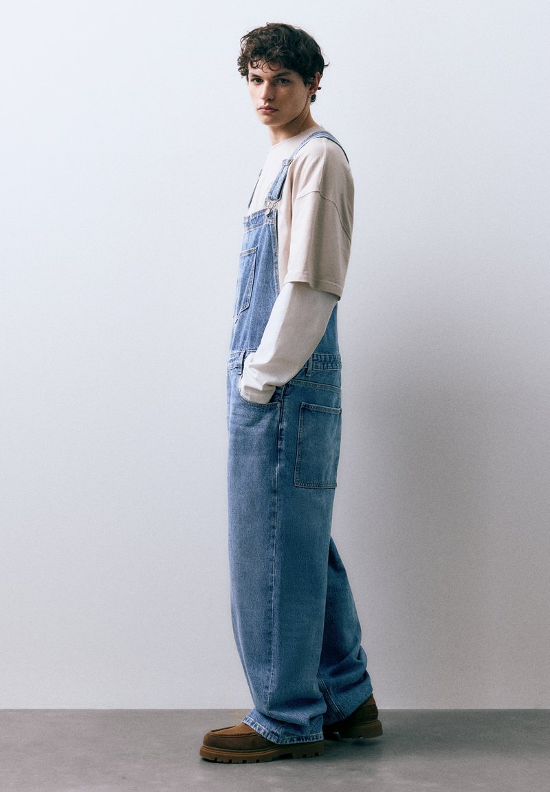 Pepe Jeans DOUGIE UTILITY - Denim tuinbroek - denim/donkerblauw denim
