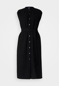 TIE WAIST DOWN MIDI - Skjortekjole - black