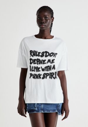 Noisy May SERA ONECK VIP - T-shirt imprimé - bright white