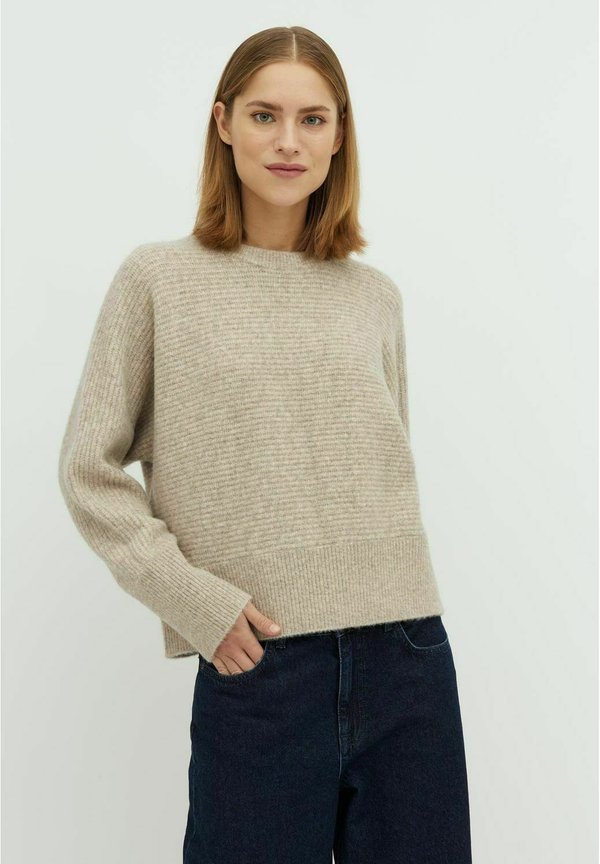 AJAXI-M - Strickpullover - light taupe melange