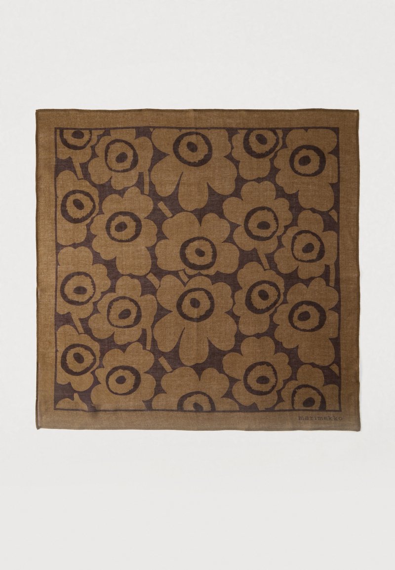 marimekko-kuittaus-unikko-unisex-skjerf-beige-dark-brown-brun