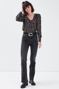 Cache Cache MIT HOHEM BUND - Jeans bootcut - denim noir
