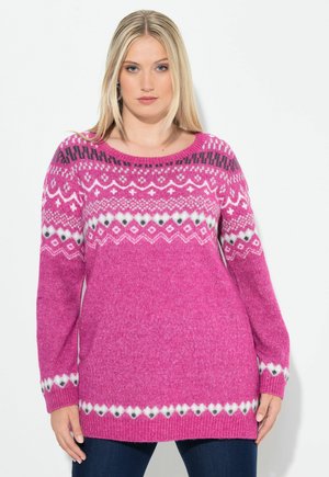 NORWEGIAN STYLE PASTEL TONE LONG SLEEVE  - Strickpullover - summer berry