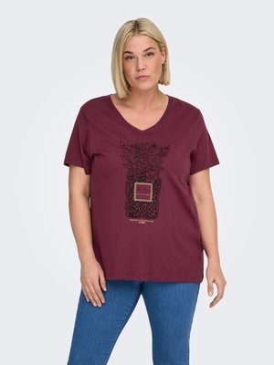 CARLYDIA LIFE V NECK TEE - T-shirts print - zinfandel