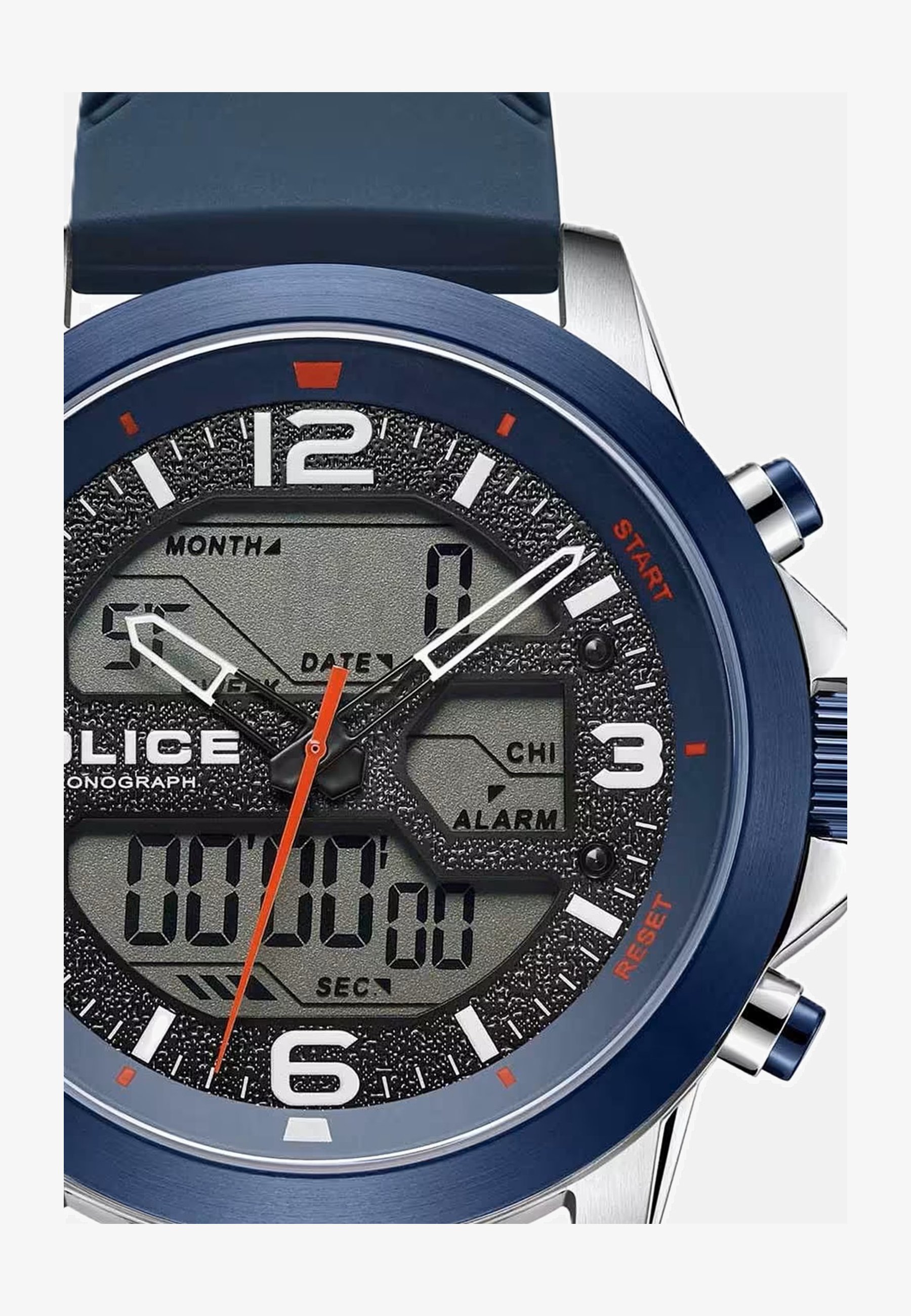 Police Orologio Uomo PEWJK006204, Cassa Acciaio 42mm, Quadrante Blu Navy, Multifunzione, 5 ATM