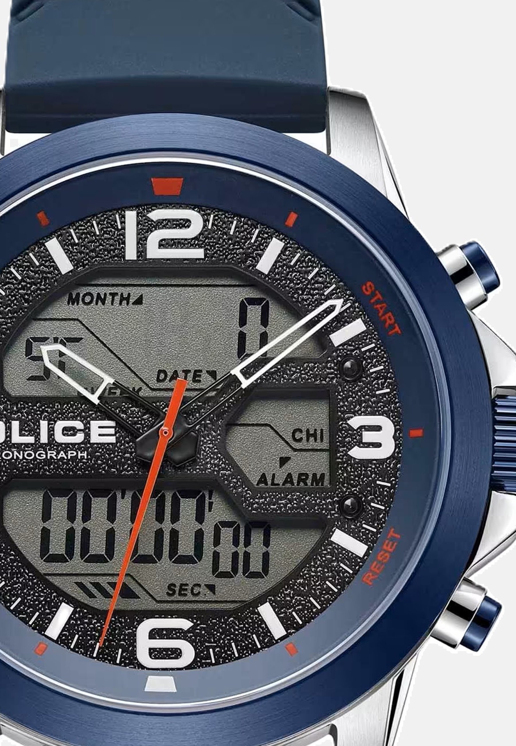 Police Orologio Uomo PEWJK006204, Cassa Acciaio 42mm, Quadrante Blu Navy, Multifunzione, 5 ATM