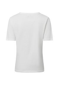 White short-sleeve t-shirt, made of cotton. Features a simple crew neck and a smooth, soft texture with no additional patterns or accents.