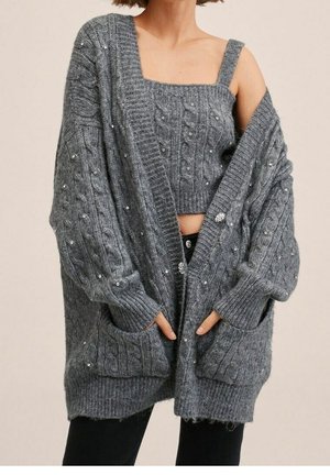 Cardigan - mottled dark grey