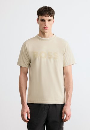 ICONIC LOGO - T-shirt imprimé - light beige