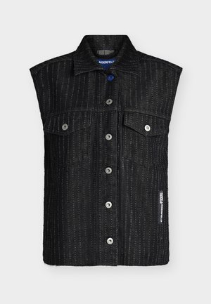 Karl Lagerfeld Jeans, VEST - Veste sans manches - black denim